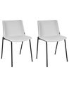 Set of 2 Dining Chairs ESBON Fabric Light Grey