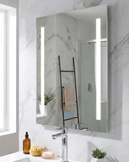 Lustro łazienkowe LED MARTINET 60 cm 80 cm Srebrny_748392