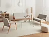Living Room Set 6 Seater ESRUM Fabric Light Brown/ Grey