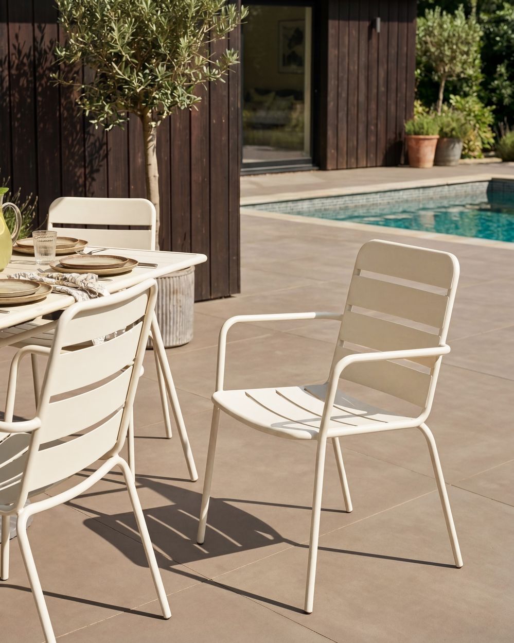 Set di 6 sedie da giardino TERENZO Metallo Beige chiaro