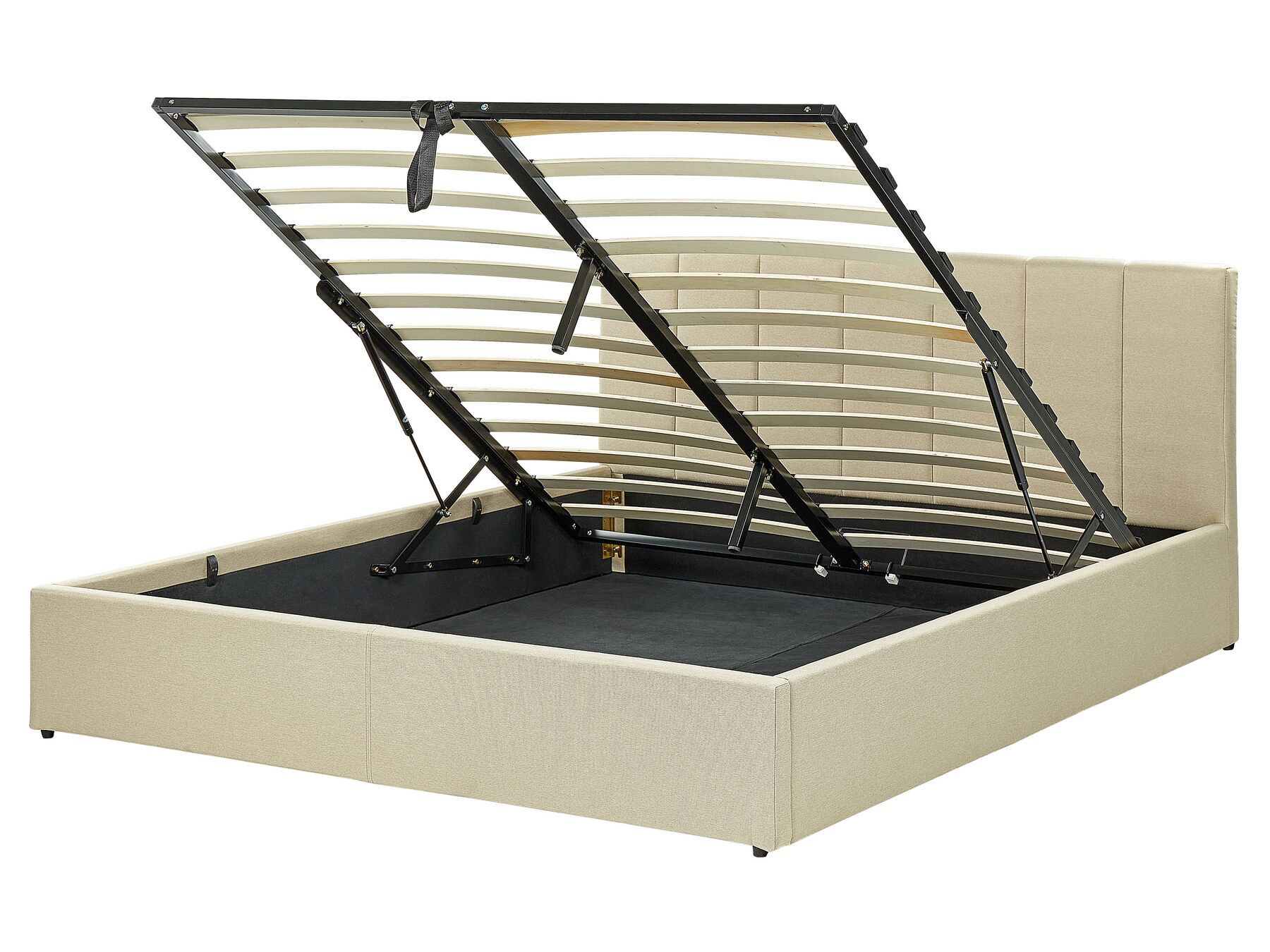 Čalouněná postel s úložným prostorem 160 x 200 cm béžová DREUX_861169