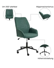 Bürostuhl CASTILE Kunstleinen Dunkelgrün_1072530