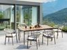 6 Seater Aluminium Garden Dining Set Taupe and Light Wood FLAVIA_936236