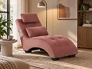 Chaise longue SIMORRE con altoparlante Bluetooth integrato Velluto Rosa pastello_1179157