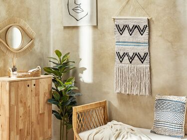 Cotton Macramé Wall Hanging  Beige and Black FAZILPUR