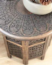 Side Table KUMALI Mango Wood Brown_1041698