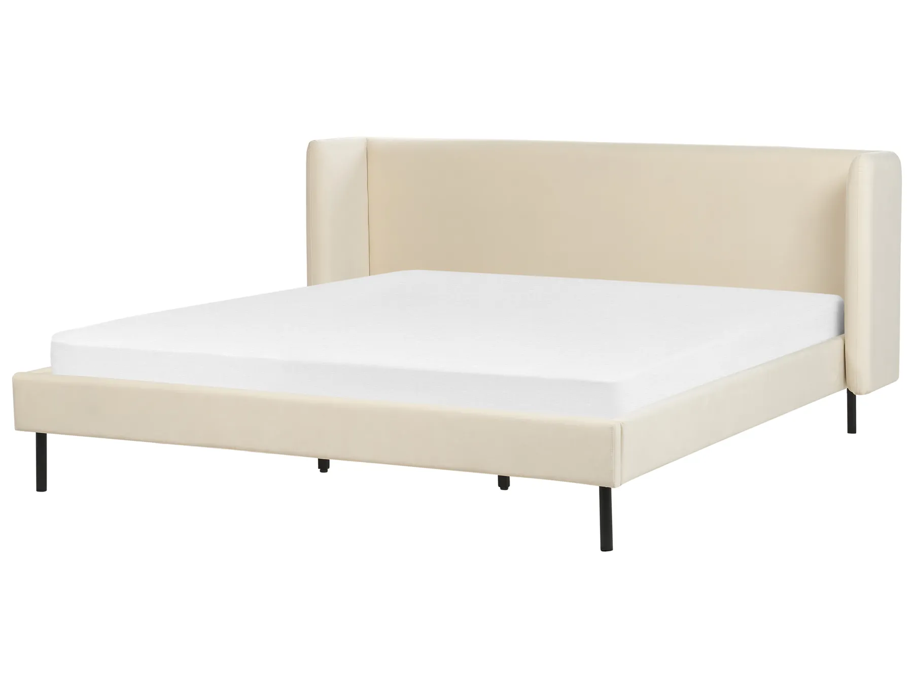 Bett mit Lattenrost Samtstoff ARETTE 180 x 200 cm Hellbeige_875247