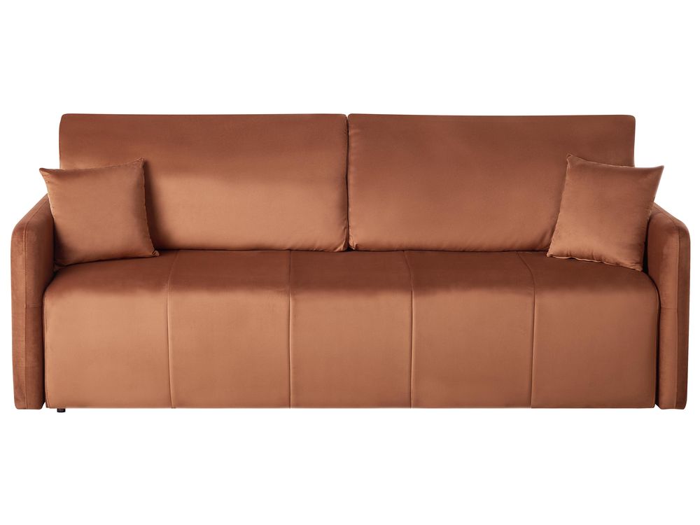 Divano letto 3 posti EGGE Velluto Marrone dorato