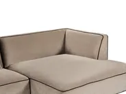 Corner Sofa 3 Seater SATER Chenille Light Brown Right Hand_1019313