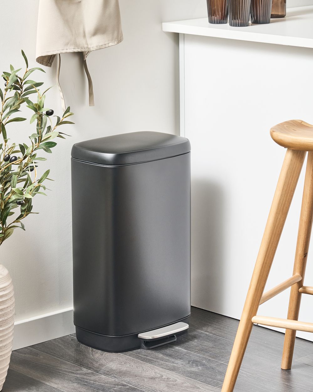 Poubelle 30 L ECOCOLLECT Métal Noir