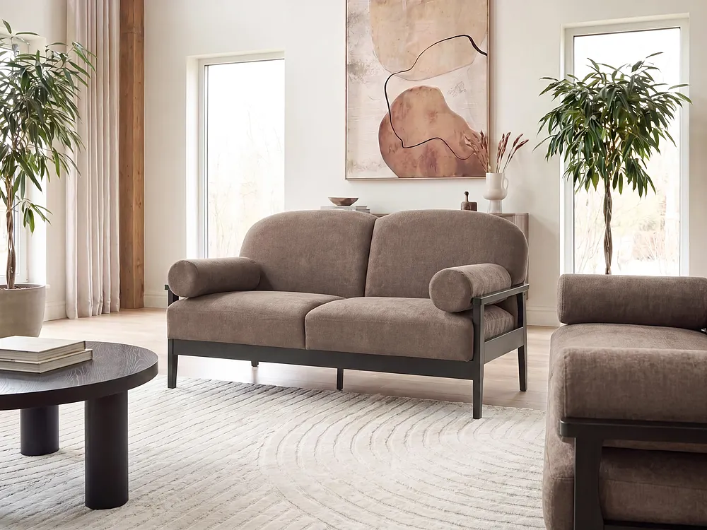 Sofa dla 2 osób PILARNE Brązowy