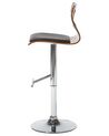 Swivel Bar Stool Dark Wood with Black PETERSBURG_713223