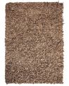 Leather Area Rug 140 x 200 cm Beige MUT_848611