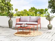 Garden Lounge Set with Table 2 Seater TERRACINA Metal Orange_826665