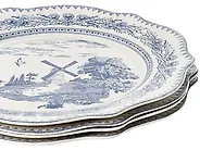 Set med 20 matserviser BAY LEAF Porslin Vit/ Blå_1191744