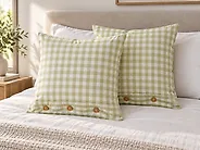 Lot de 2 coussins décoratifs TALYA 45 x 45 cm Vert olive À carreaux_1178812