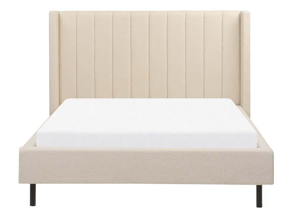 Lit avec sommier Bouclé VILLETTE 140 x 200 cm Beige_882667
