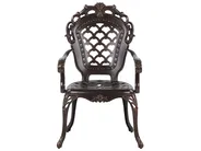 Garden Dining Set 6 Seater LIZZANO with Cushions Metal Dark Brown_765528