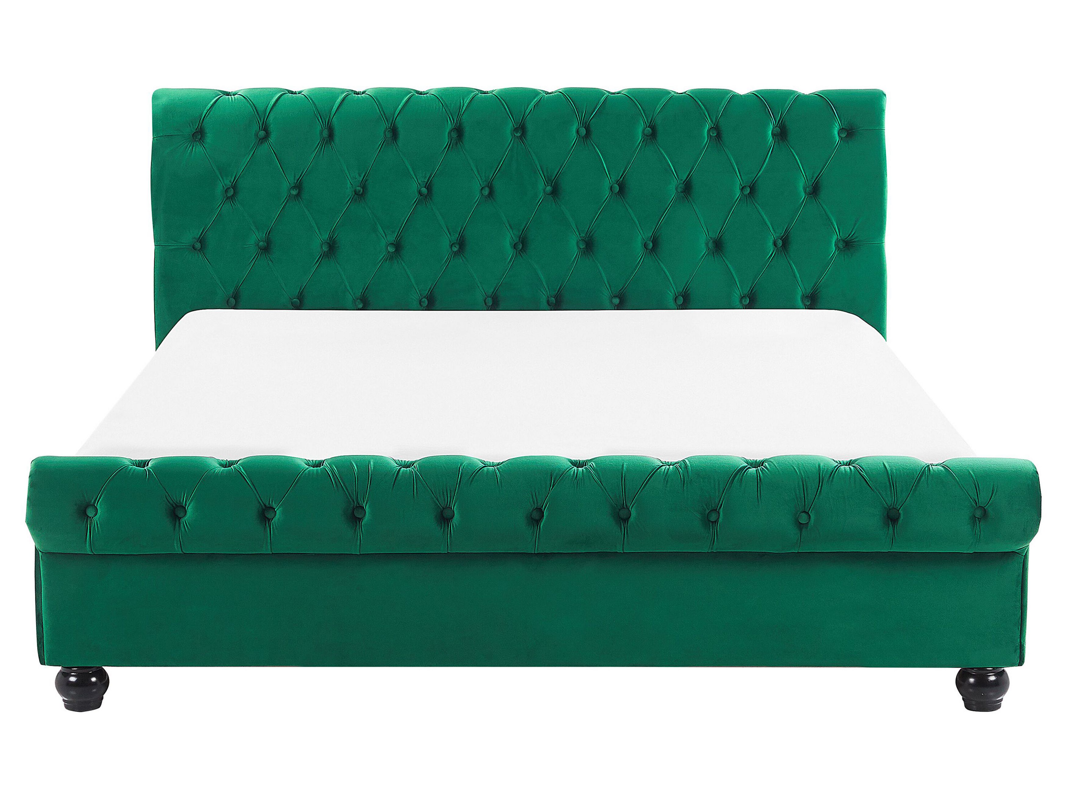 Velvet EU King Size Bed Emerald Green AVALLON | Beliani.co.uk
