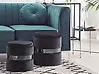 Set of 2 Storage Pouffes DORIS Velvet Black