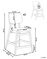 Set di 2 sedie alte MAYER Legno Bianco sporco/Marrone_1060819
