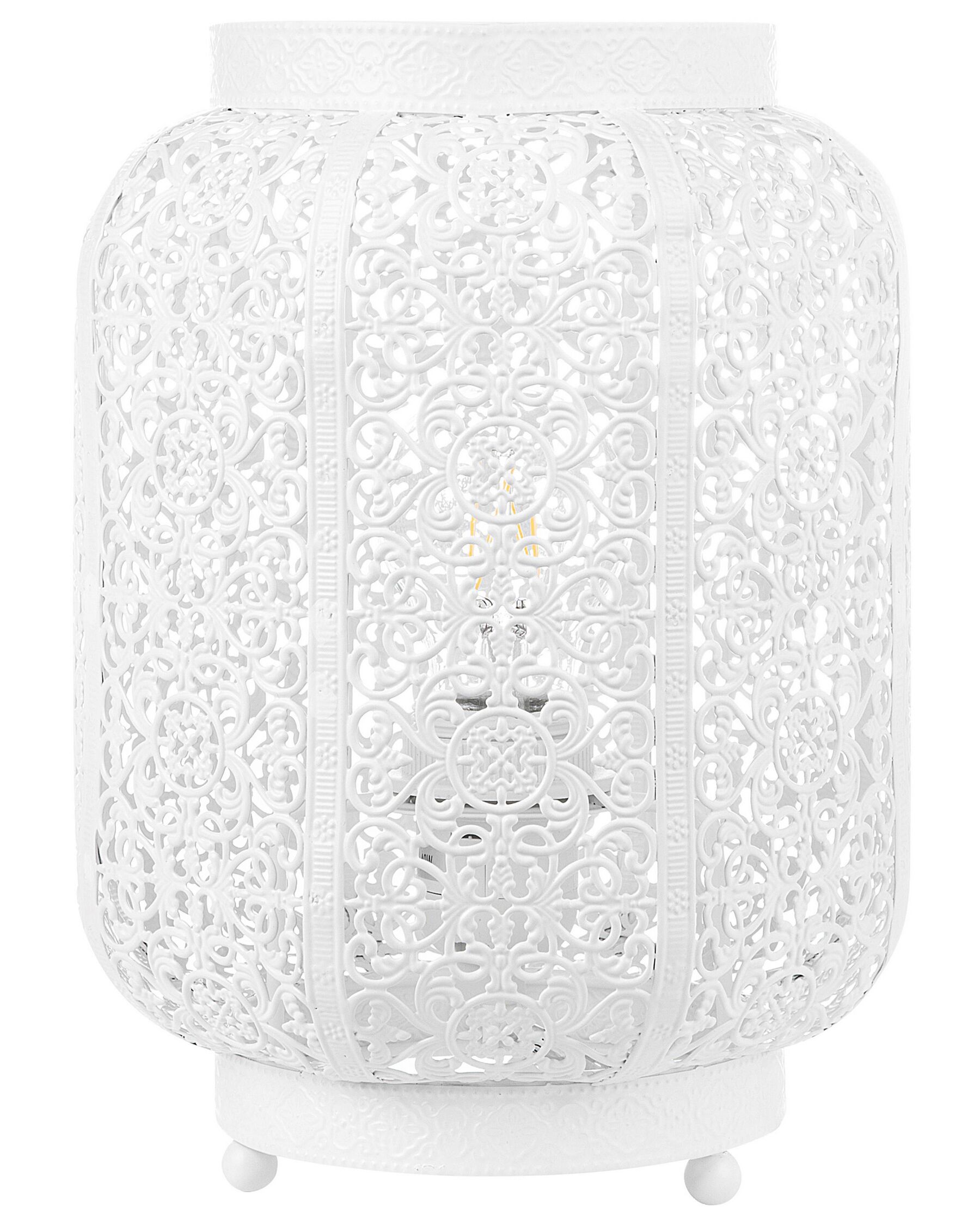 Marokkói fehér fém asztali lámpa 27 cm SOMES_691601