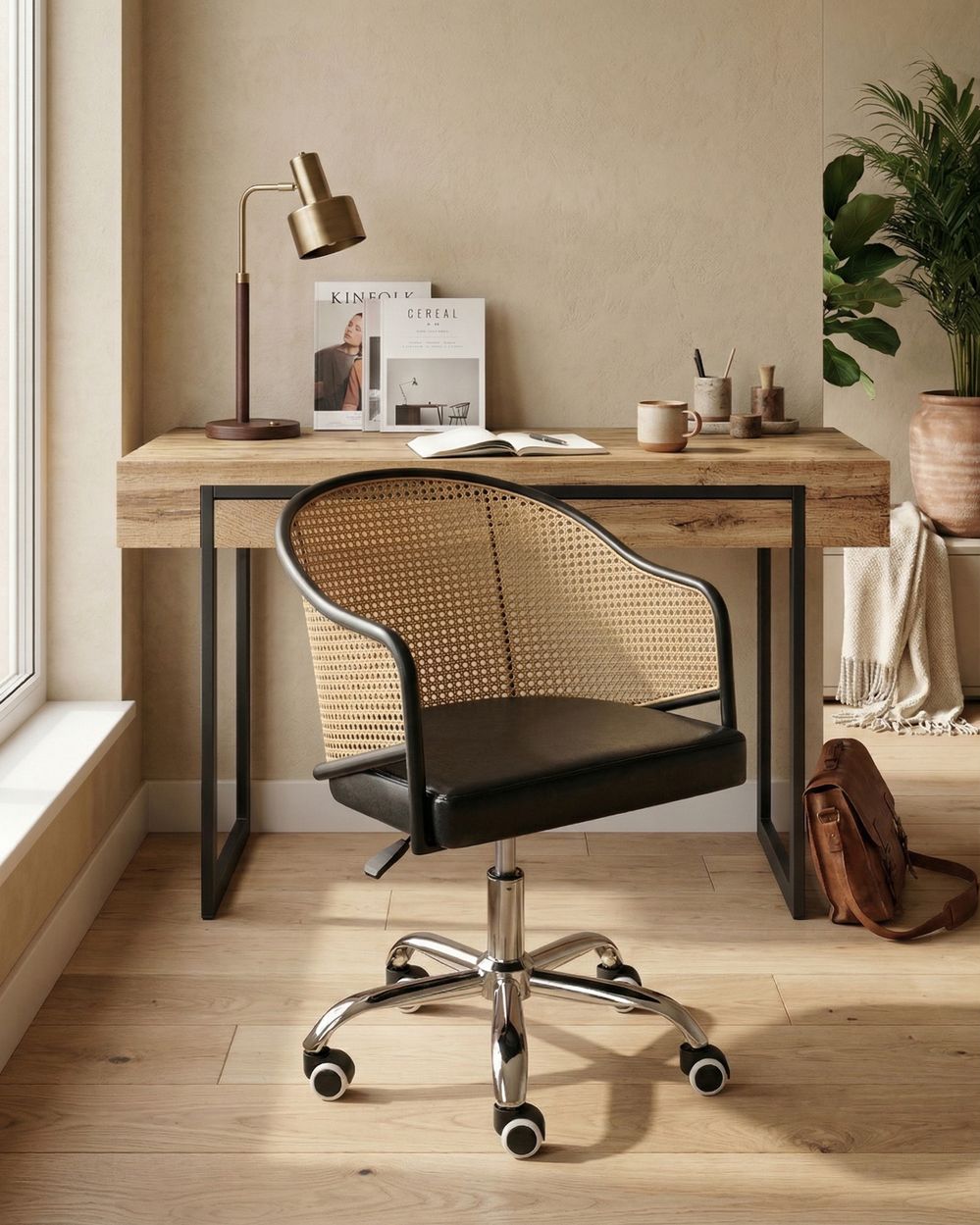 Desk Chair REDDING Faux Leather Black