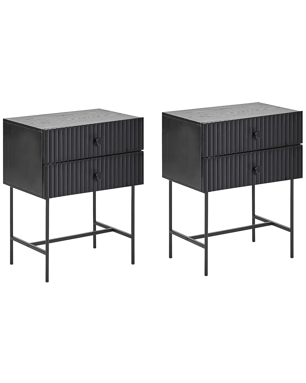 Set of 2 Bedside Tables, COVENTRY, Black DEF