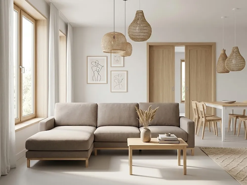 Ecksofa SIGGARD Stoff Taupe rechtsseitig_1172188