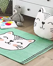 Tapis enfant HOWRAH Vert clair 60 x 90 cm Coton_1179694