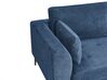 3-Sitzer Ecksofa Samtstoff blau linksseitig FLAM_934577