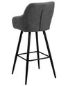 Set of 2 Fabric Bar Chairs Grey DARIEN_724499