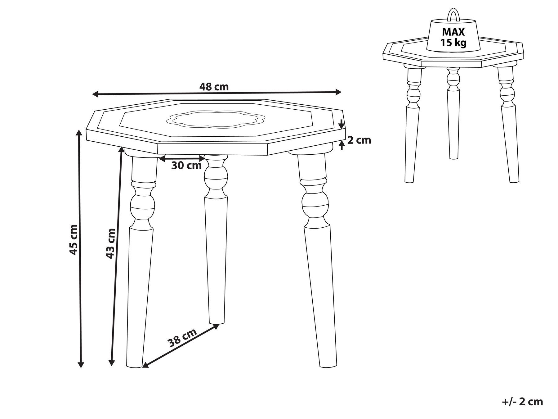 Mango Wood Side Table Dark WANDILO_936026