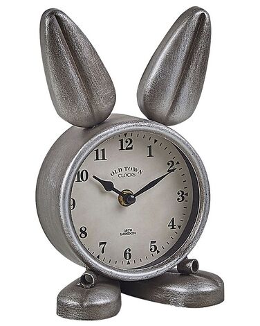 Horloge de table lapin argenté 24 cm THUSIS