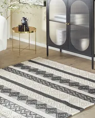 Rug DAVUTLAR Light Beige 140 x 200 cm Wool_830877