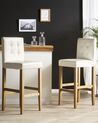 Set of 2 Bar Chairs Faux Leather Off-White MADISON_705549