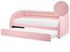 Ausziehbett Bouclé ALBIAC 90 x 200 cm Pastellrosa