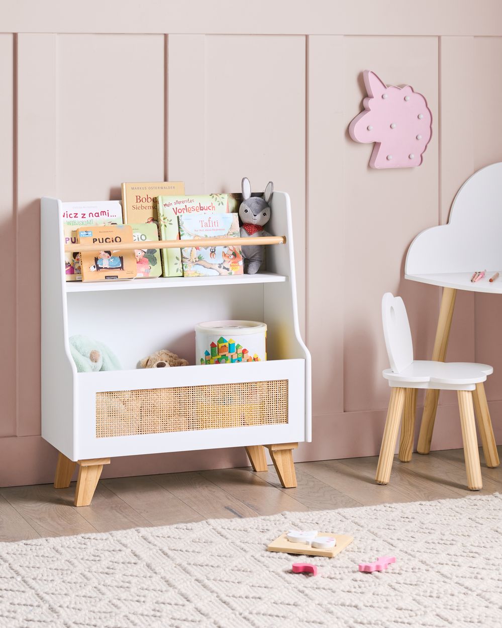 Bücherregal mit 2 Ebenen JACKIT 72 cm Weiß