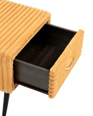 1 Drawer Bedside Table FLAYAT Corduroy Orange_968007