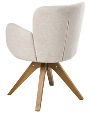 Set of 2 Dining Chairs Swivel JEAN Fabric Light Beige_1037989
