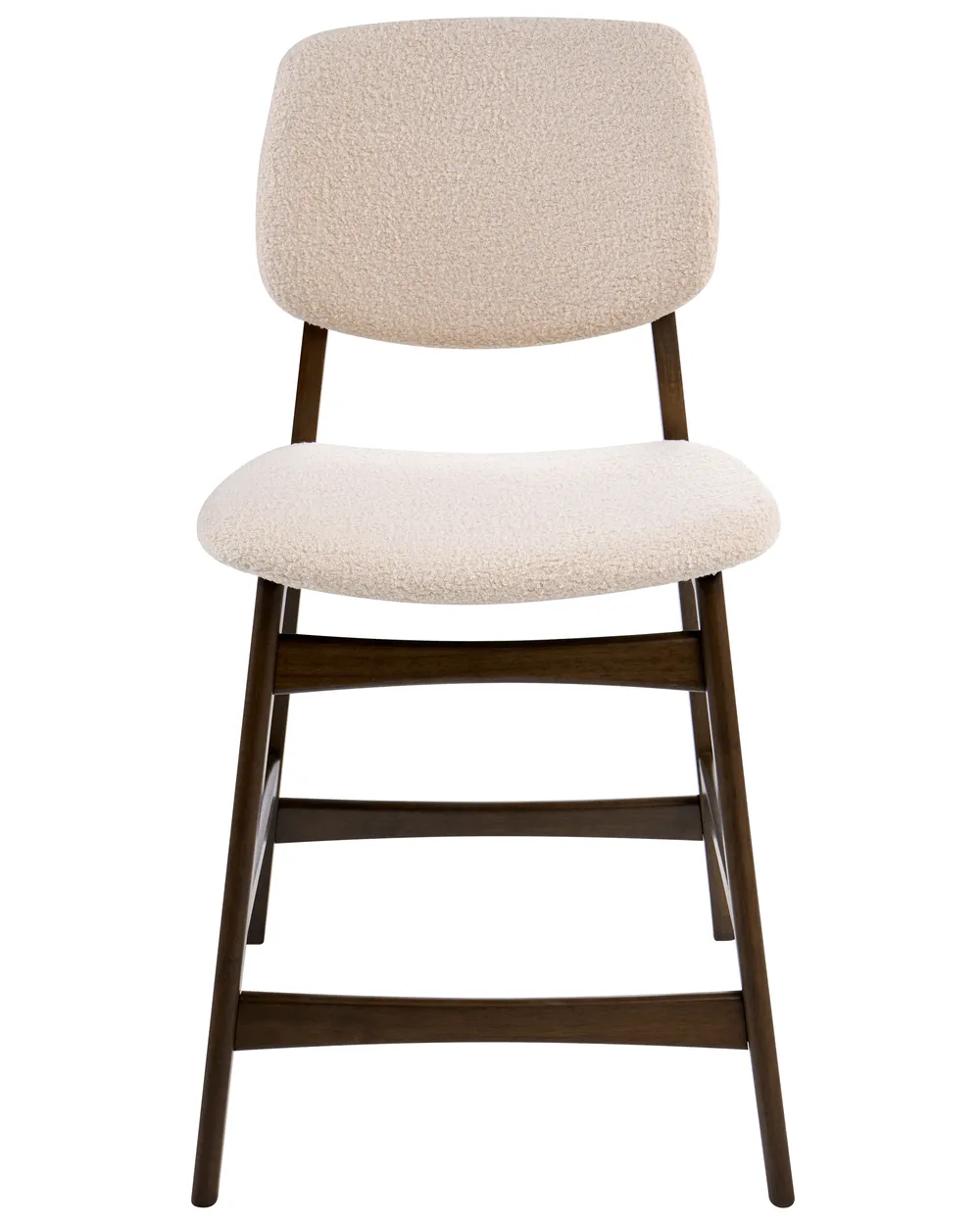 Set di 2 sedie alte ELAINE Bouclé Marrone/Beige chiaro_1060273