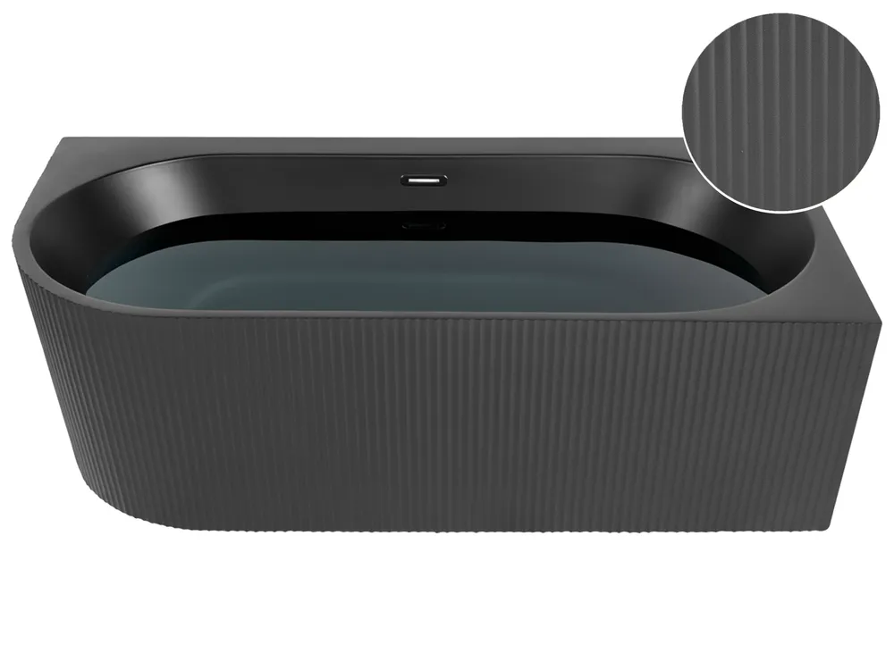 Cadă pe colț GOCTA Stânga 170 x 80 cm Negru