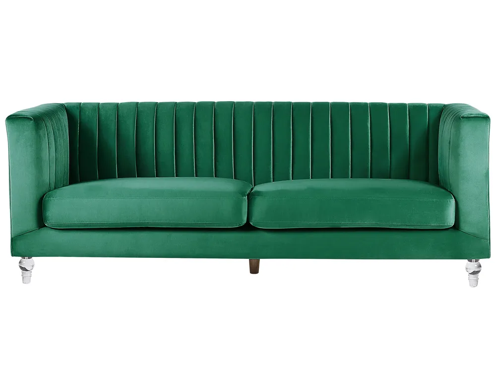 Sofa dla 3 osób ARVIKA Welur Zielony