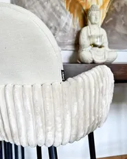 Set di 2 sedie alte AMITY Tessuto Beige chiaro_1046026