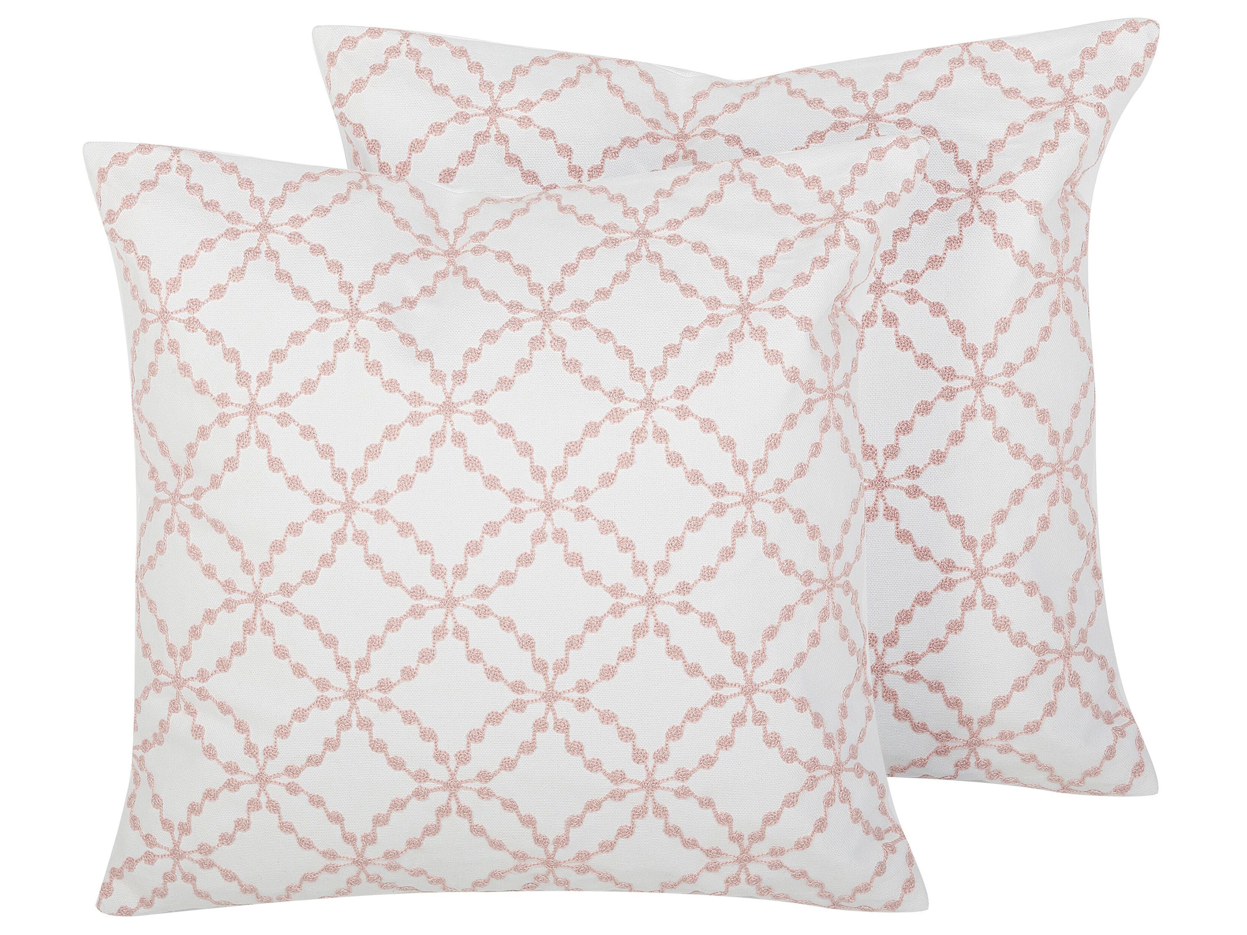 Set di 2 cuscini in tessuto decorazione tessile rosa a forma delle Set di 2 cuscini in tessuto decorazione tessile rosa a forma delle