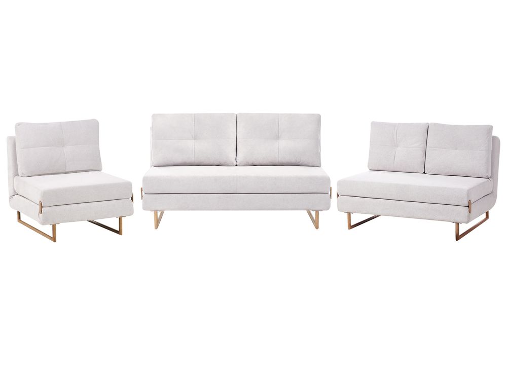 Sofa Set 6-Sitzer JERSLEV Stoff Cremeweiß