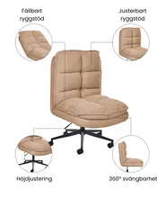 Kontorsstol ADDISON Bouclé Sandbeige_1077994