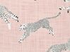Sada 2 bavlněných polštářů se vzorem geparda 30 x 50 cm růžové ARALES_893103