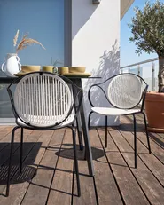 Set of 2 Garden Chairs IKARIA Metal Off-White_1077575