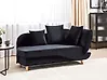 Right-Hand Chaise Longue MERI with Storage Velvet Black
